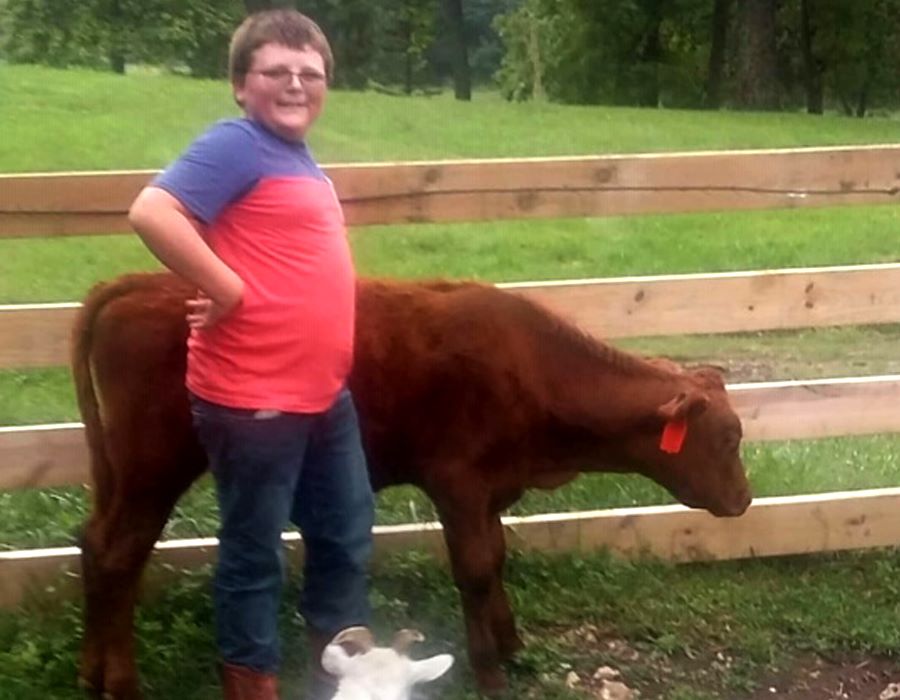 Meet Lane and his calf Tim