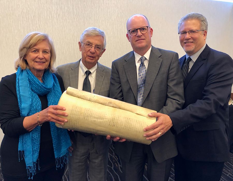 Torah Scroll that Survived the Holocaust Given to AGTS of Evangel University for Academic Use