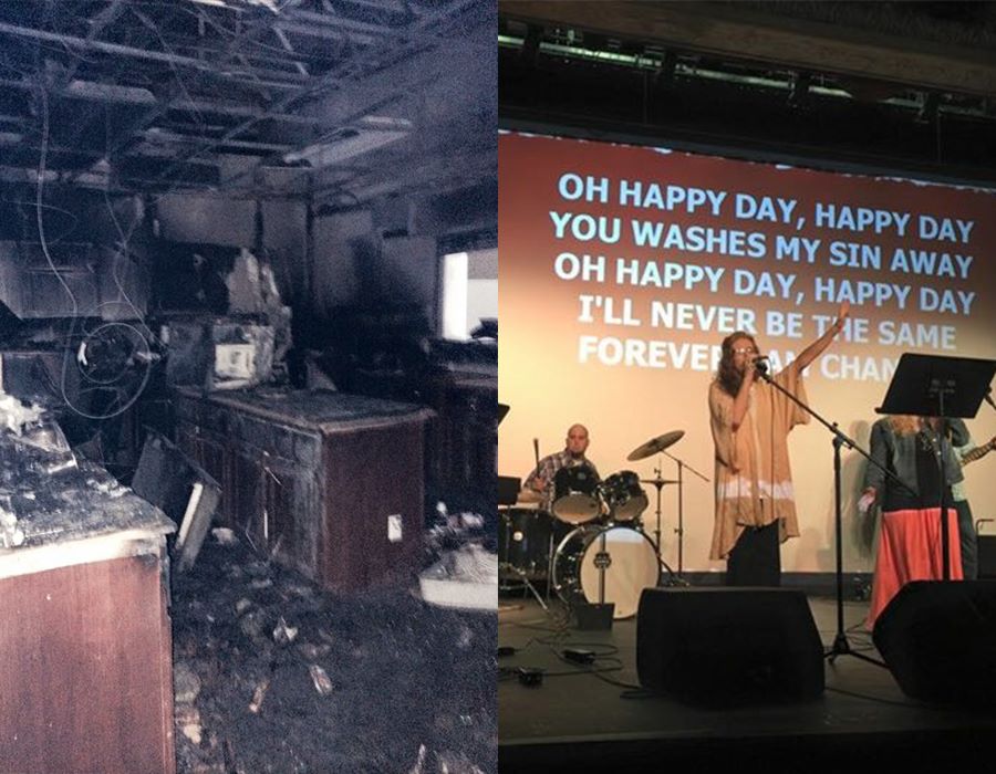 Fire Doesn't Stop Church From Ministry