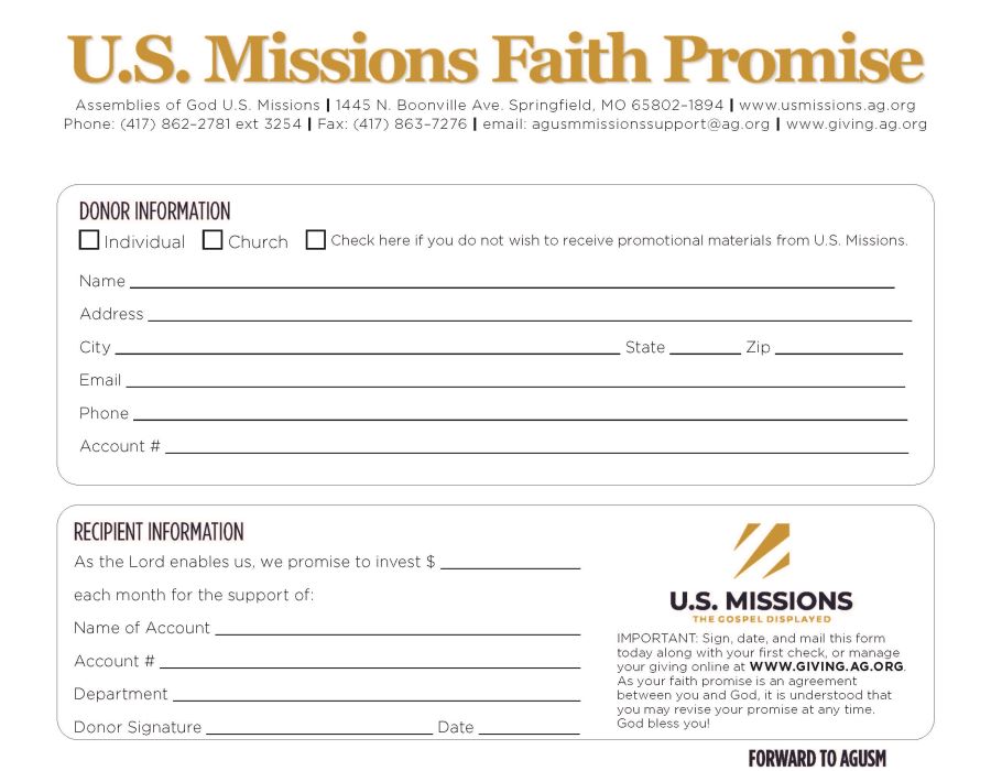 Faith Promise Form